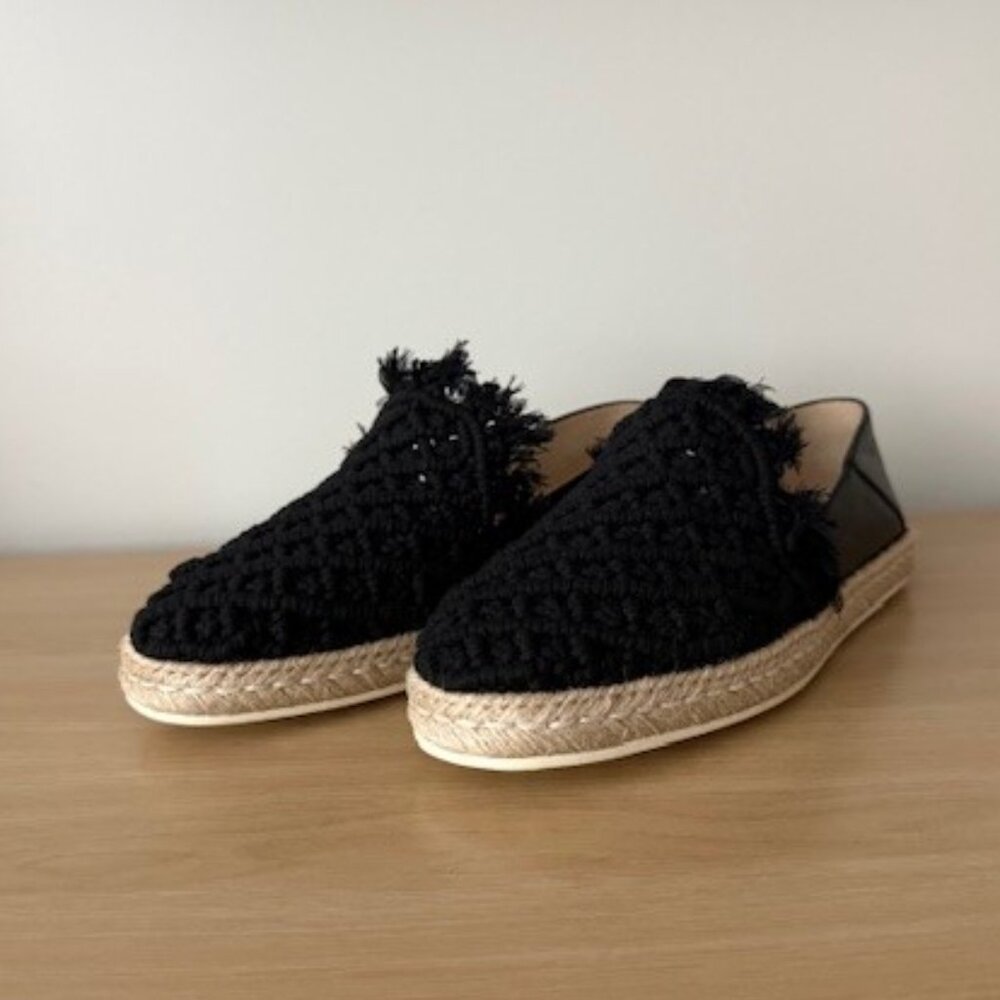 TODS SLIP-ONS IN FABRIC AND LEATHER - BLACK